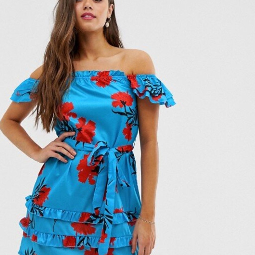 OFF THE SHOULDER DRESS/Model's height:  5'9"